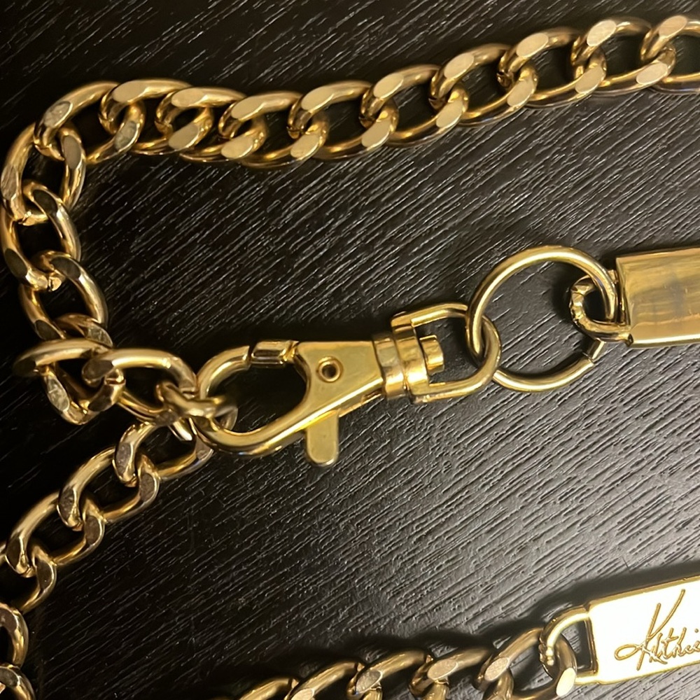 Vintage Kathie Lee Gold Plated Chunky Bar Runway Chain Belt - Picture 5 of 6